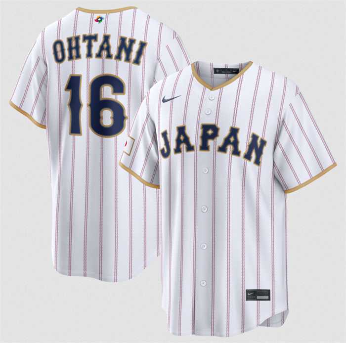Mens Japan Baseball #16 Shohei Ohtani White 2026 World Baseball Classic Home Stadium Stitched Jersey
