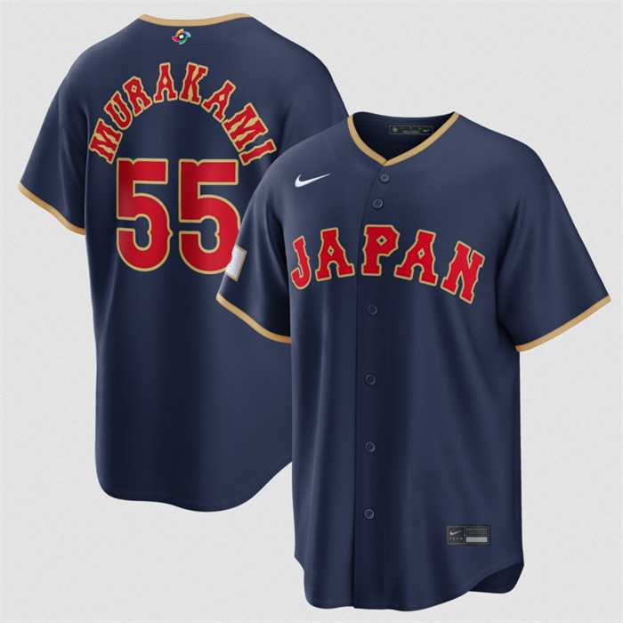 Mens Japan Baseball #55 Munetaka Murakami Navy 2026 World Baseball Classic Road Stadium Stitched Jersey