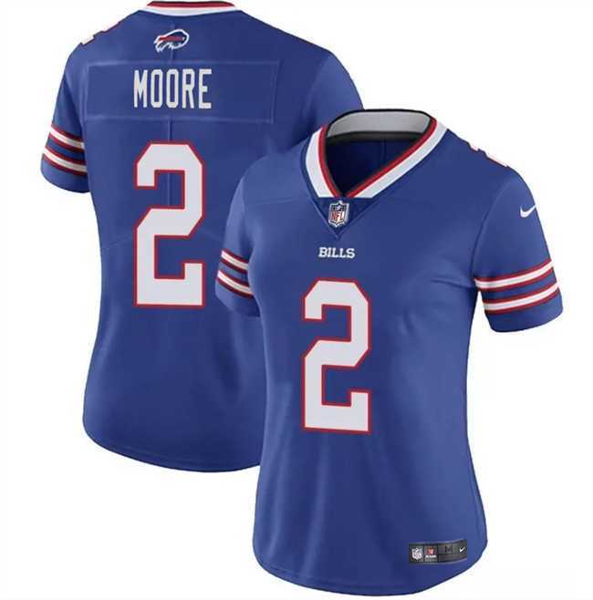 Womens Buffalo Bills #2 D.J. Moore Blue Vapor Stitched Jersey Dzhi->->