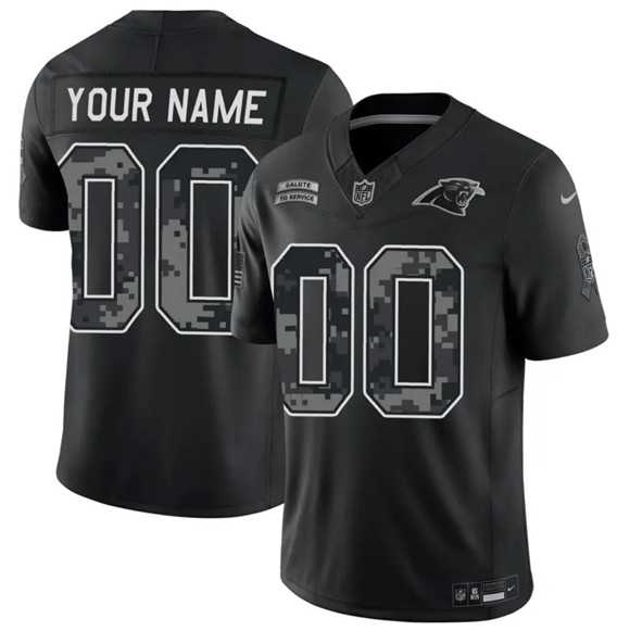 Mens Carolina Panthers Active Player Custom Black F.U.S.E. 2026 Salute to Service Limited Football Stitched Jersey