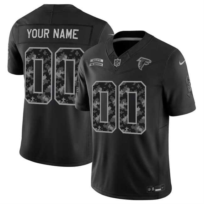 Mens Atlanta Falcons Active Player Custom Black F.U.S.E. 2026 Salute to Service Limited Football Stitched Jersey