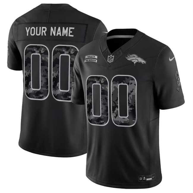 Mens Denver Broncos Active Player Custom Black F.U.S.E. 2026 Salute to Service Limited Football Stitched Jersey