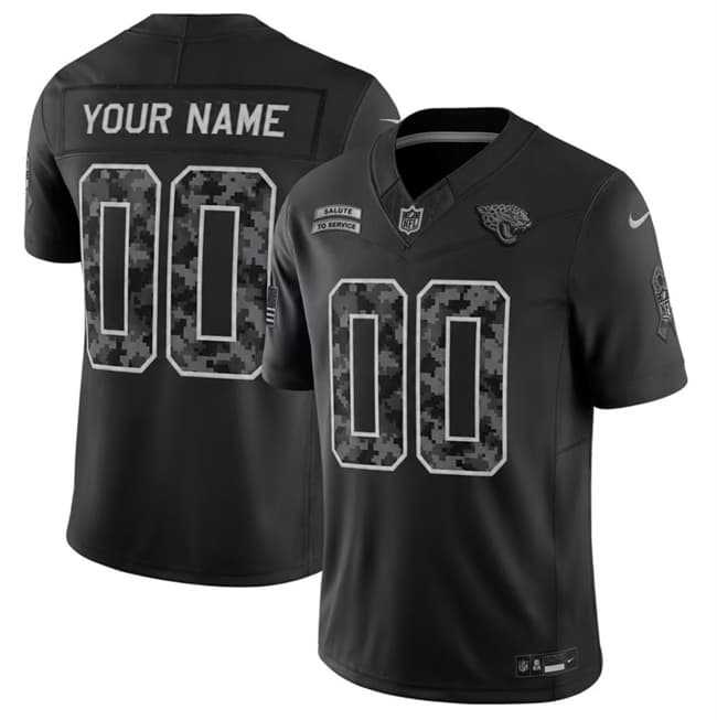 Mens Jacksonville Jaguars Active Player Custom Black F.U.S.E. 2026 Salute to Service Limited Football Stitched Jersey