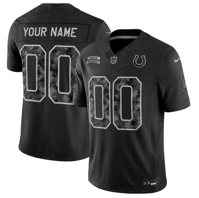 Mens Indianapolis Colts Active Player Custom Black F.U.S.E. 2026 Salute to Service Limited Football Stitched Jersey