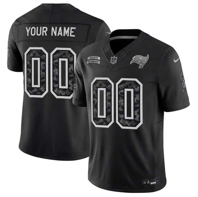 Mens Tampa Bay Buccaneers Active Player Custom Black F.U.S.E. 2026 Salute to Service Limited Football Stitched Jersey