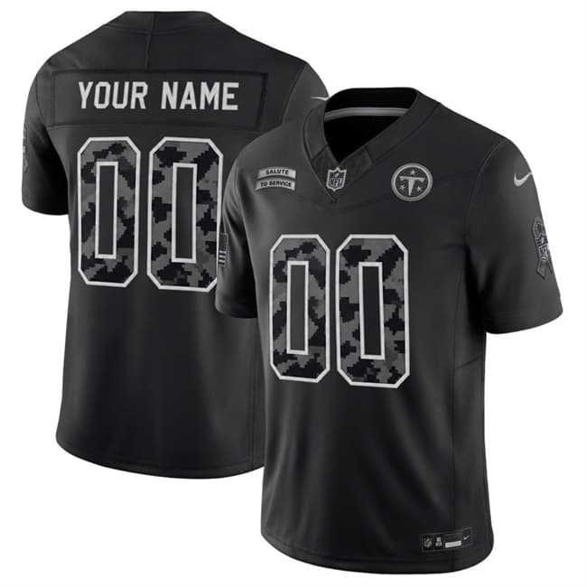 Mens Tennessee Titans Active Player Custom Black F.U.S.E. 2026 Salute to Service Limited Football Stitched Jersey