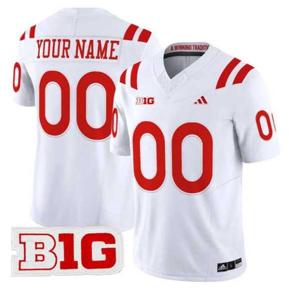 Mens Nebraska Cornhuskers ACTIVE PLAYER Custom White 2026 F.U.S.E. Vapor Limited Stitched Football Jersey