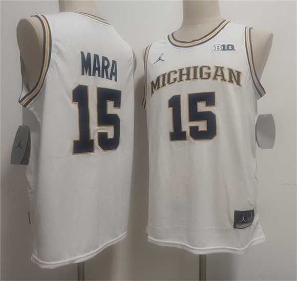 Mens Michigan Wolverines #15 Aday Mara White 2026 Vapor Limited Stitched Jersey
