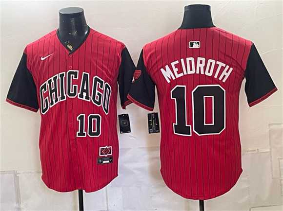 Mens Chicago White Sox #10 Chase Meidroth Red Black 2025 City Connect Limited Stitched Jersey Dhi->chicago white sox->MLB Jersey