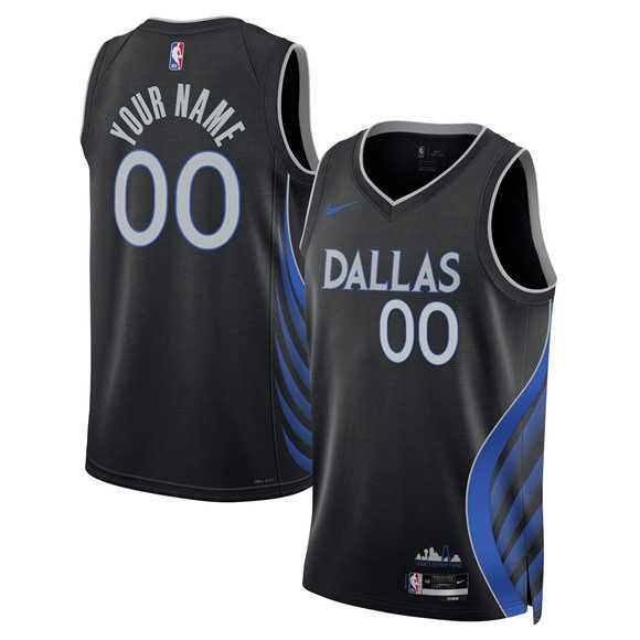Mens Dallas Mavericks Active Player Custom Black 2025-26 City Edition Stitched Basketball Jersey