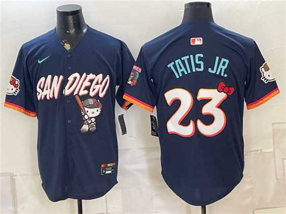 Mens San Diego Padres X Hello Kitty #23 Fernando Tatis Jr. Obsidian 2026 City Connect Stadium Stitched Jersey->san diego padres->MLB Jersey