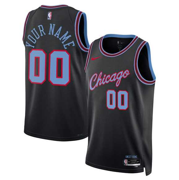 Mens Chicago Bulls Active Player Custom Black 2025-26 City Edition Swingman Stitched Basketball Jersey
