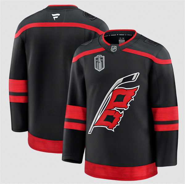 Mens Carolina Hurricanes Blank Black 2026 Stanley Cup Final Home Premium Hockey Stitched Jersey