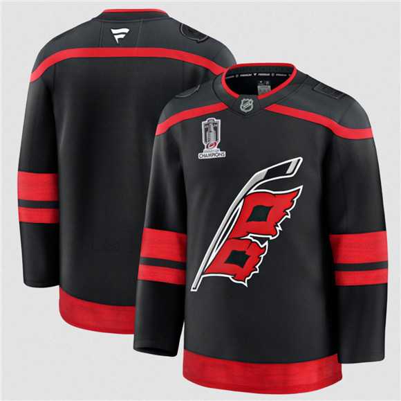 Mens Carolina Hurricanes Blank Black 2026 Stanley Cup Champions Home Stitched Jersey