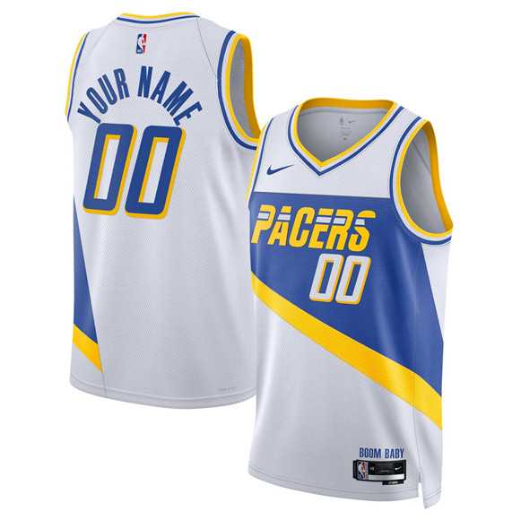 Mens Indiana Pacers Active Player Custom White 2025-26 City Edition Stitched Basketball Jersey