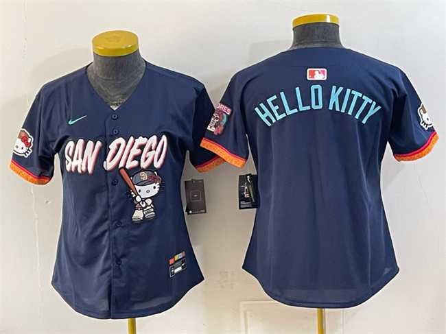 Youth San Diego Padres X Hello Kitty Obsidian 2026 City Connect Stadium Stitched Jersey