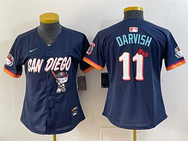 Youth San Diego Padres X Hello Kitty #11 Yu Darvish Obsidian 2026 City Connect Stadium Stitched Jersey