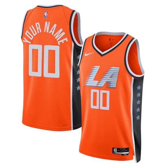 Mens Los Angeles Clippers Active Player Custom Orange 2025-26 City Edition Swingman Stitched Jersey