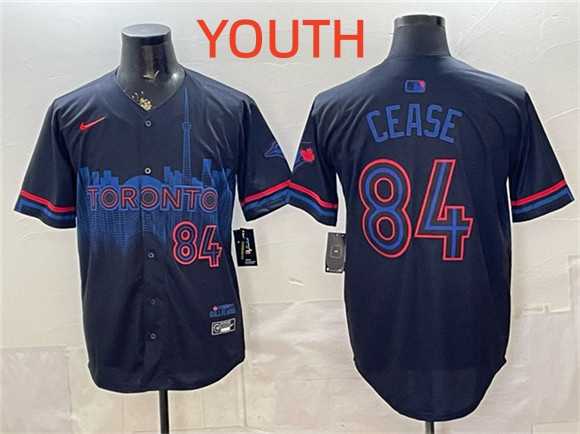 Youth Toronto Blue Jays #84 Dylan Cease Navy 2024 City Connect Limited Stitched Jersey Dzhi