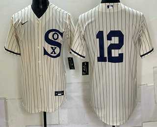 Mens Chicago White Sox #12 Colson Montgomery Cream 2021 Field of Dreams Authentic Jersey