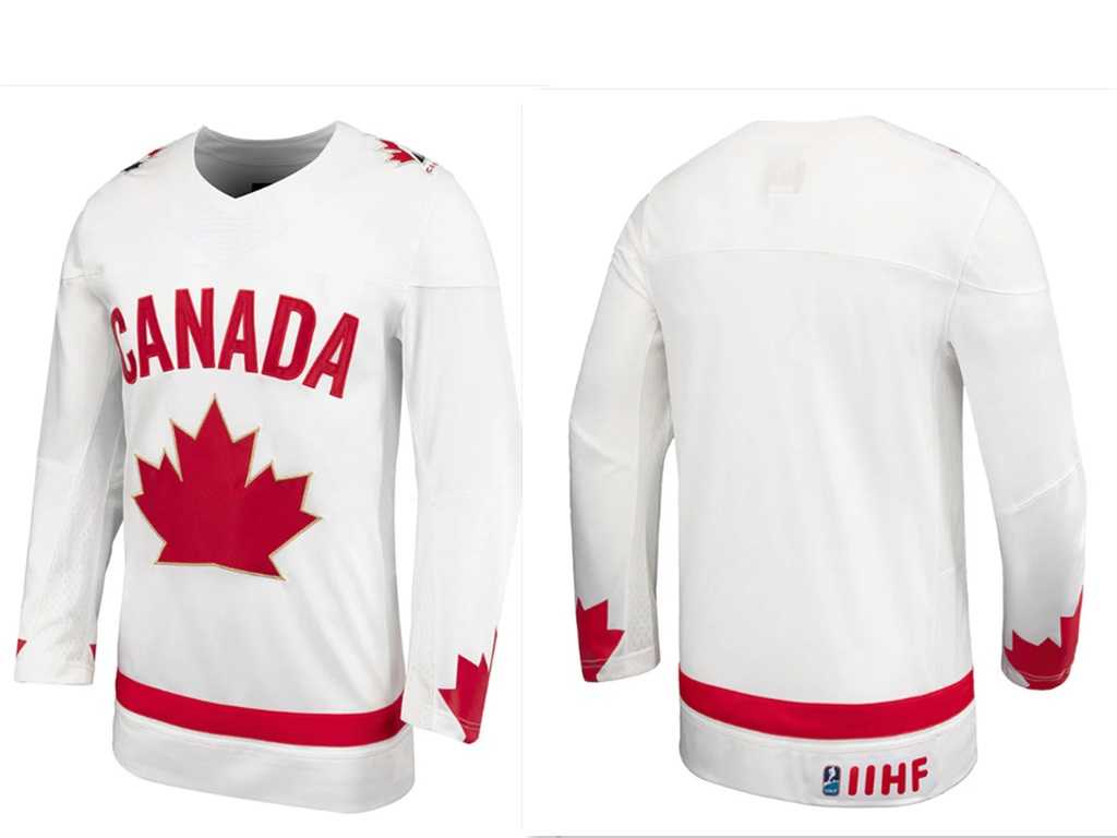 Mens Team Canada Adult White Blank Jersey Dzhi->->NHL Jersey