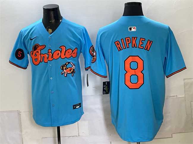 Mens Baltimore Orioles #8 Cal Ripken Jr. Blue With Patch Vapor Premier Limited Stitched Jersey Dzhi