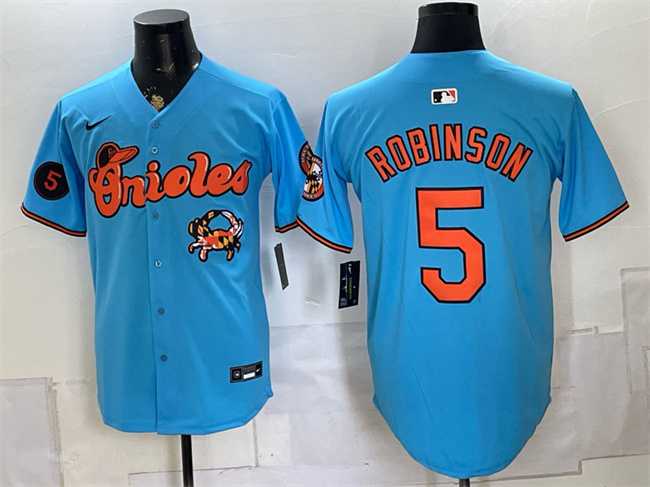 Mens Baltimore Orioles #5 Brooks Robinson Blue With Patch Vapor Premier Limited Stitched Jersey Dzhi
