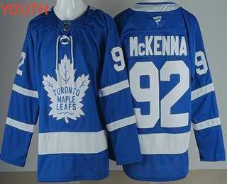 Youth Toronto Maple Leafs #92 Gavin McKenna Blue Stitched Jersey