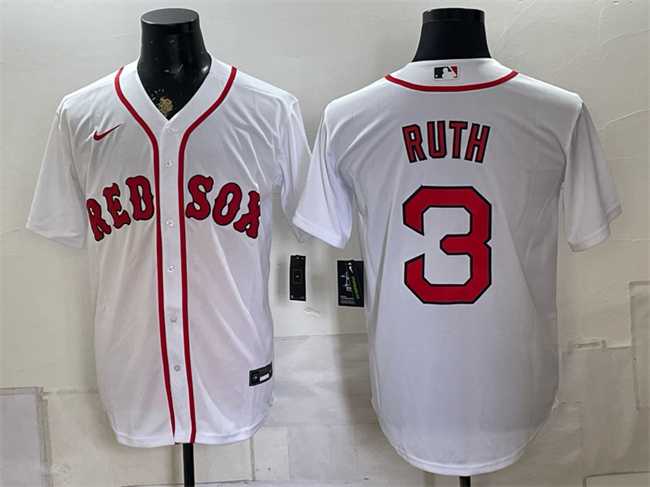 Mens Boston Red Sox #3 Babe Ruth White Cool Base Stitched Jersey->boston red sox->MLB Jersey