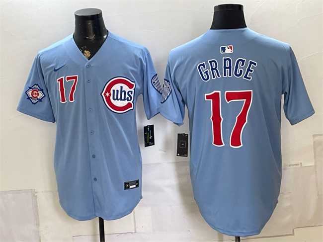 Mens Chicago Cubs #17 Mark Grace Blue 2026 2nd Alternate Limited Stitched Jersey