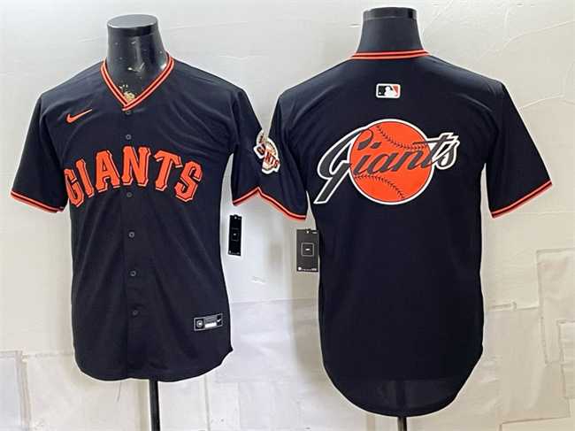 Mens San Francisco Giants Team Big Logo Black Limited Stitched Baseball Jersey