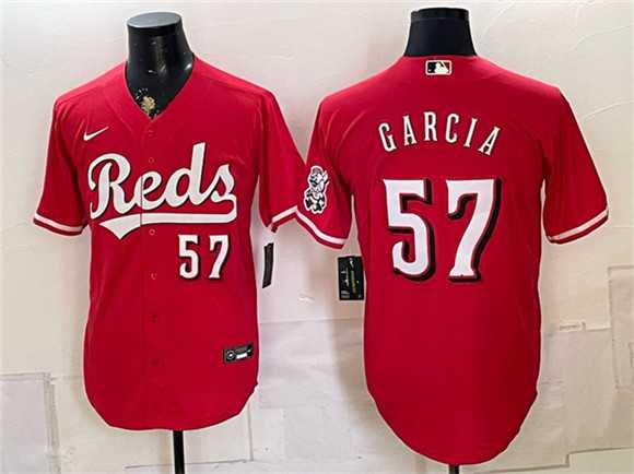 Mens Cincinnati Reds #57 Julian Garcia Red Stitched Jersey