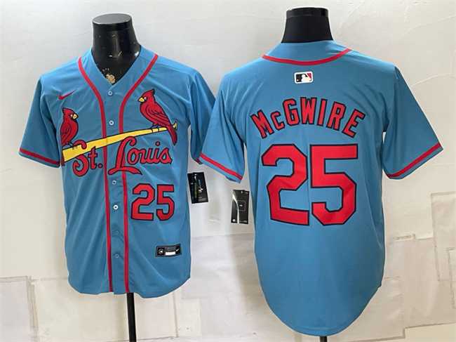 Mens St. Louis Cardinals #25 Mark McGwire Blue Alternate Limited Stitched Jersey->st.louis cardinals->MLB Jersey