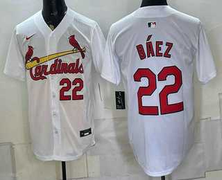 Mens St Louis Cardinals #22 Joshua Baez White Cool Base Stitched Jersey->st.louis cardinals->MLB Jersey