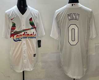 Mens St Louis Cardinals #0 Masyn Winn White Mexico Cool Base Stitched Jersey->st.louis cardinals->MLB Jersey