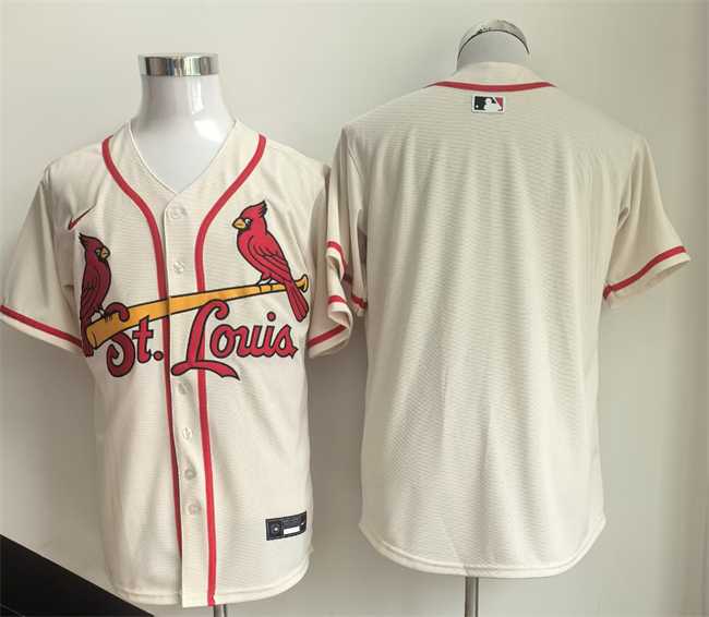 Mens St. Louis Cardinals Blank Cream Limited Stitched Jersey->st.louis cardinals->MLB Jersey