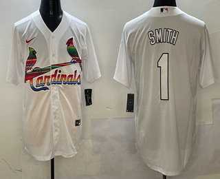 Mens St Louis Cardinals #1 Ozzie Smith White Mexico Cool Base Stitched Jersey->st.louis cardinals->MLB Jersey