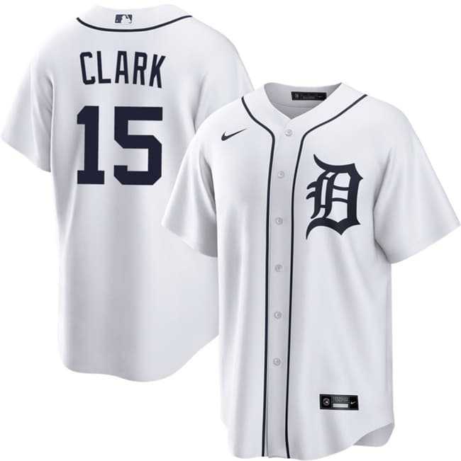 Mens Detroit Tigers #15 Max Clark White 2026 Cool Base Stitched Jersey Dzhi