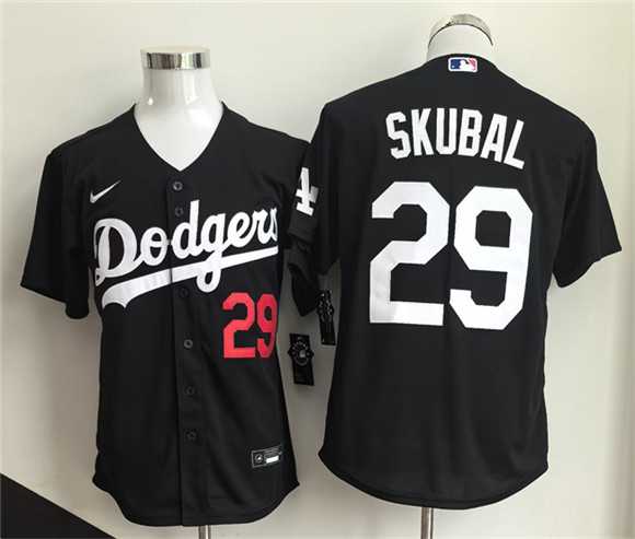 Mens Los Angeles Dodgers #29 Tarik Skubal Black 2026 Cool Base Stitched Jersey