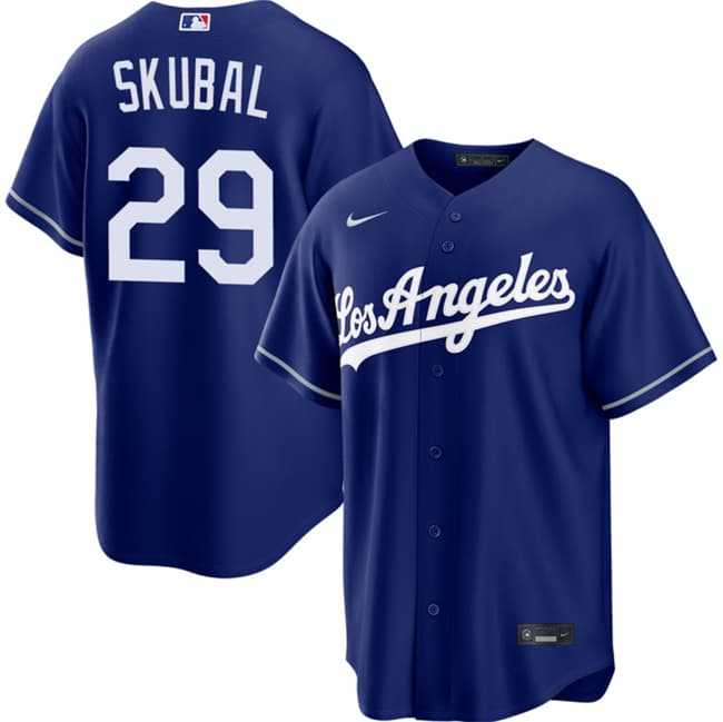 Mens Los Angeles Dodgers #29 Tarik Skubal Royal Alternate Stitched Jersey
