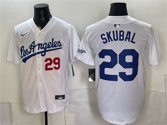 Mens Los Angeles Dodgers #29 Tarik Skubal White Alternate Stadium Stitched Jersey