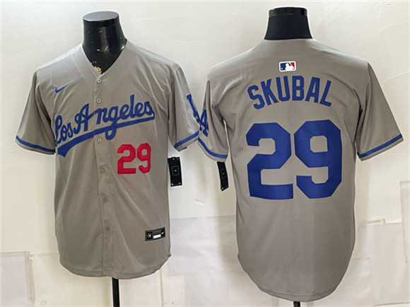 Mens Los Angeles Dodgers #29 Tarik Skubal Gray Limited Stitched Jersey