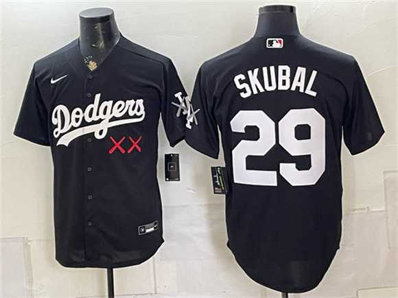 Mens Los Angeles Dodgers x KAWS #29 Tarik Skubal Black Vapor Premier Limited Stitched Jersey->los angeles dodgers->MLB Jersey