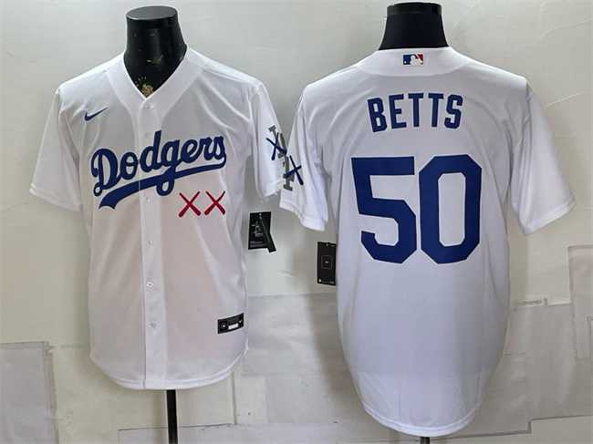 Mens Los Angeles Dodgers x KAWS #50 Mookie Betts White Vapor Premier Limited Stitched Jersey->los angeles dodgers->MLB Jersey