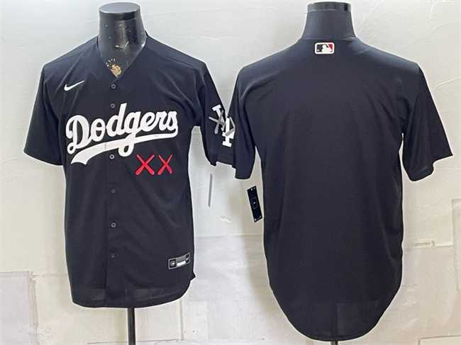 Mens Los Angeles Dodgers x KAWS Black Vapor Premier Limited Stitched Jersey->los angeles dodgers->MLB Jersey