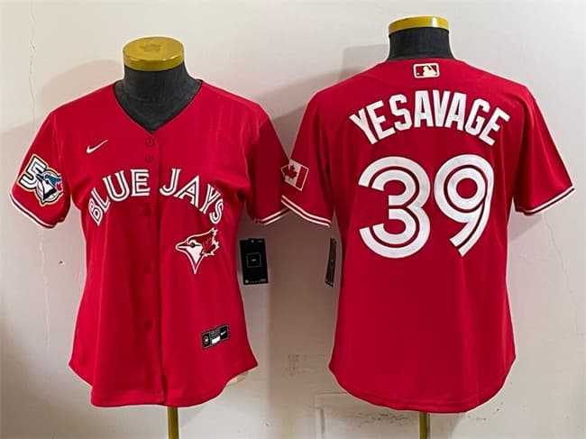 Youth Toronto Blue Jays #39 Trey Yesavage Red 50 Seasons Patch Stitched Jersey