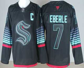 Mens Seattle Kraken #7 Jordan Eberle Black Alternate Stitched Jersey