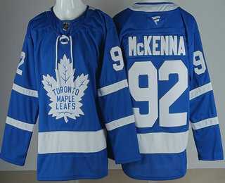 Mens Toronto Maple Leafs #92 Gavin McKenna Blue Stitched Jersey