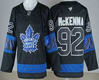 Mens Toronto Maple Leafs #92 Gavin McKenna Black Alternate Stitched Jersey