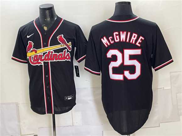 Mens St. Louis Cardinals #25 Mark McGwire 2026 Fashion Replica Black Out Stitched Jersey->->MLB Jersey